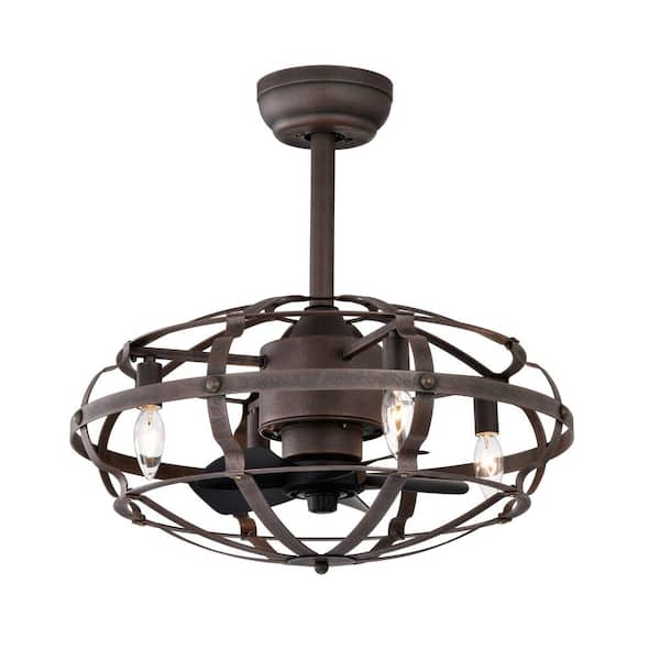 MODERN HABITAT Blade Span 21 in. Indoor Bronze Caged Ceiling Fan with No Bulbs Included with Remote Control