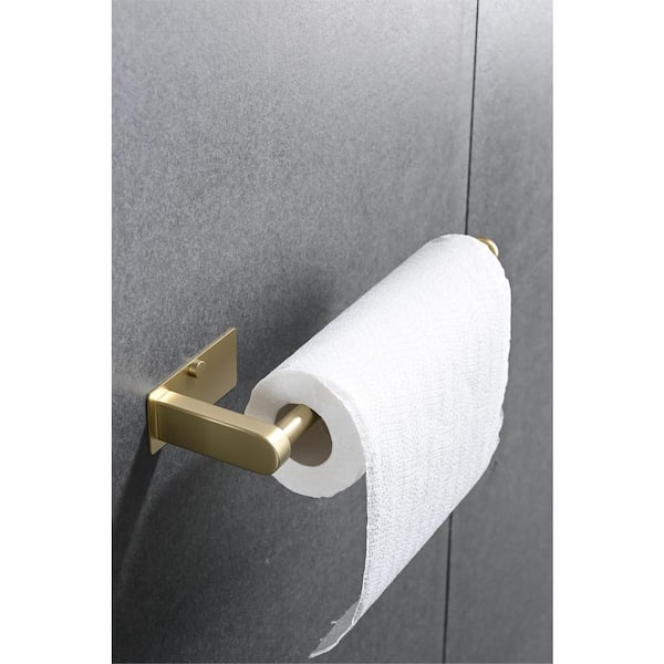 Flynama 2-Pack 12 in. Wall-Mount Stainless Steel Paper Towel Holder Self Adhesive Paper Towel Holders in Brushed Nickel