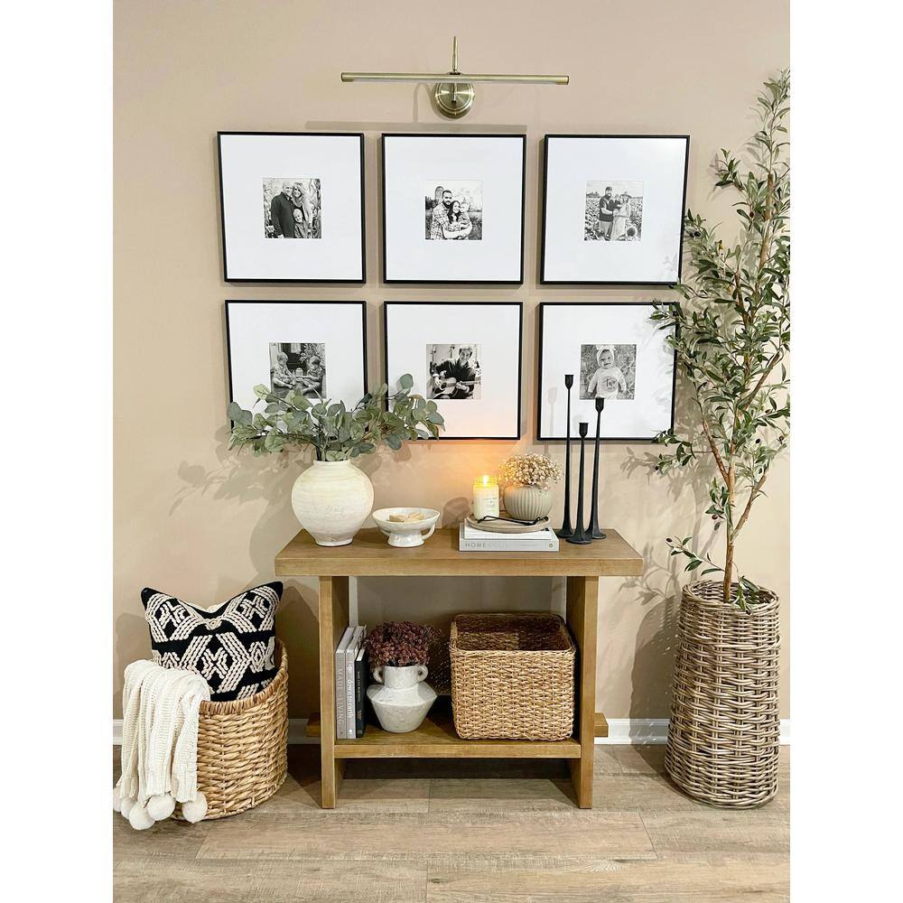 Virgo Light Brown Wood Console Table with Storage