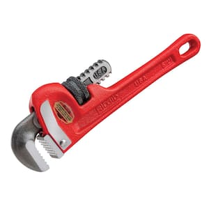 6 in. Straight Pipe Wrench for Heavy-Duty Plumbing, Sturdy Plumbing Pipe Tool with Self Cleaning Threads and Hook Jaws