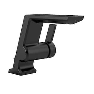 Pivotal Single Hole Single-Handle Bathroom Faucet with Metal Drain Assembly in Matte Black