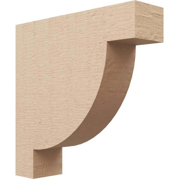 Ekena Millwork 4 in. x 16 in. x 16 in. Series 1 Thin Alpine Rough Cedar Woodgrain Timberthane Polyurethane Corbel, Primed Tan