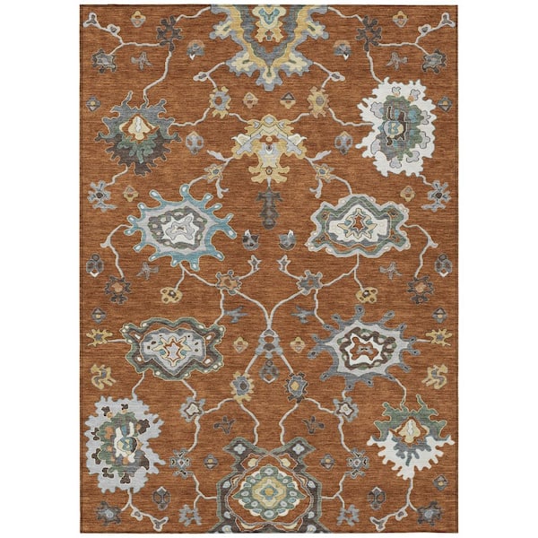Chantille Machine Washable Indoor/Outdoor Abstract ACN2895 Paprika 10 ft. x 14 ft. Area Rug