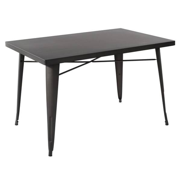 Homy Casa Meilen 47.2 in. Gun Rectangle Metal Top With Metal Frame ( Seats 4 )