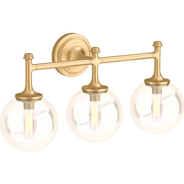 Bellera 3-Light Brushed Moderne Brass Wall Sconce