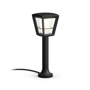 White and Color Ambiance Low Voltage Black Outdoor Pathway LED Econic Smart Light Base Kit