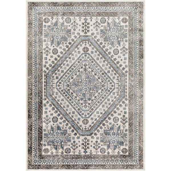 Artistic Weavers Marvel Blue/Charcoal Diamond 5 ft. x 7 ft. Indoor Area Rug