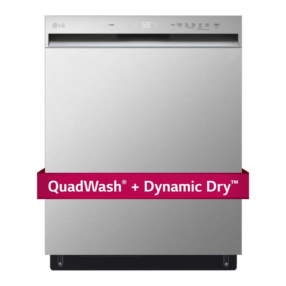 LG 24 in. in Stainless Steel Front Control Dishwasher NeveRust Steel Tub and Dynamic Dry - The Home Depot