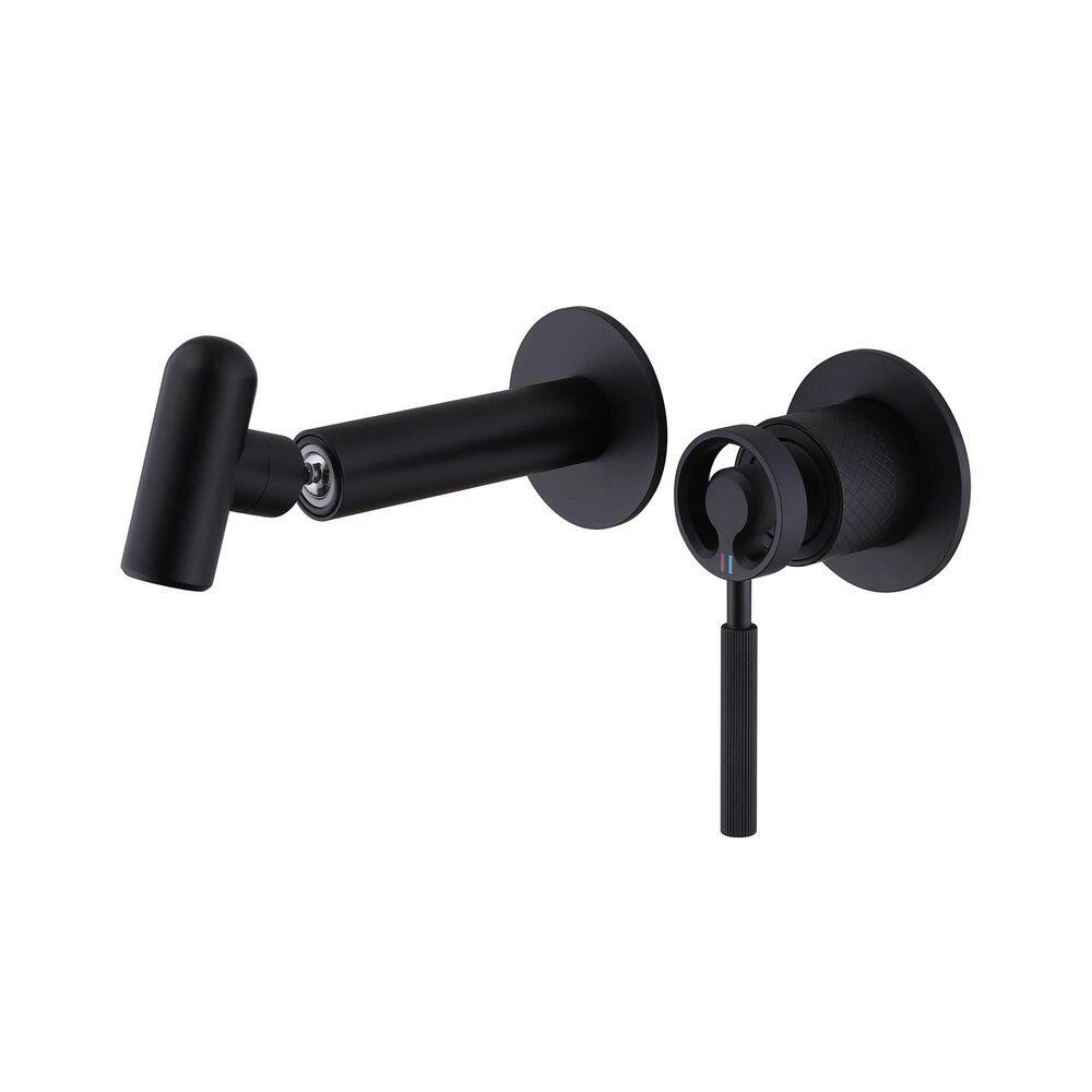 Single Handle Wall Mounted Bathroom Faucet with Swivel Spout Brass 2-Hole Vanity Sink Taps in Matte Black price history on PriceWatchPro