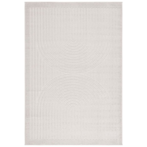 Stella Ivory 4 ft. x 6 ft. High-Low Arches Border Indoor/Outdoor Area Rug