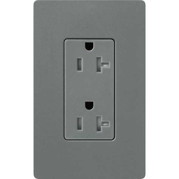 Claro 20-Amp Tamper-Resistant Duplex Receptacle, Slate (SCRS-20-TR-SL)