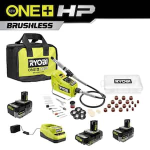ONE+ 18V Lithium-Ion 2.0 Ah, 4.0 Ah, and 6.0 Ah HIGH PERFORMANCE Batteries and Charger Kit w/ HP Brushless Rotary Tool