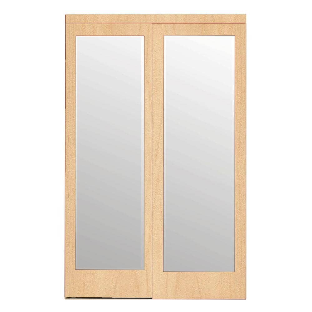 Impact Plus 60 in. x 84 in. Mir-Mel Mirror Stain Grade Maple Solid Core ...
