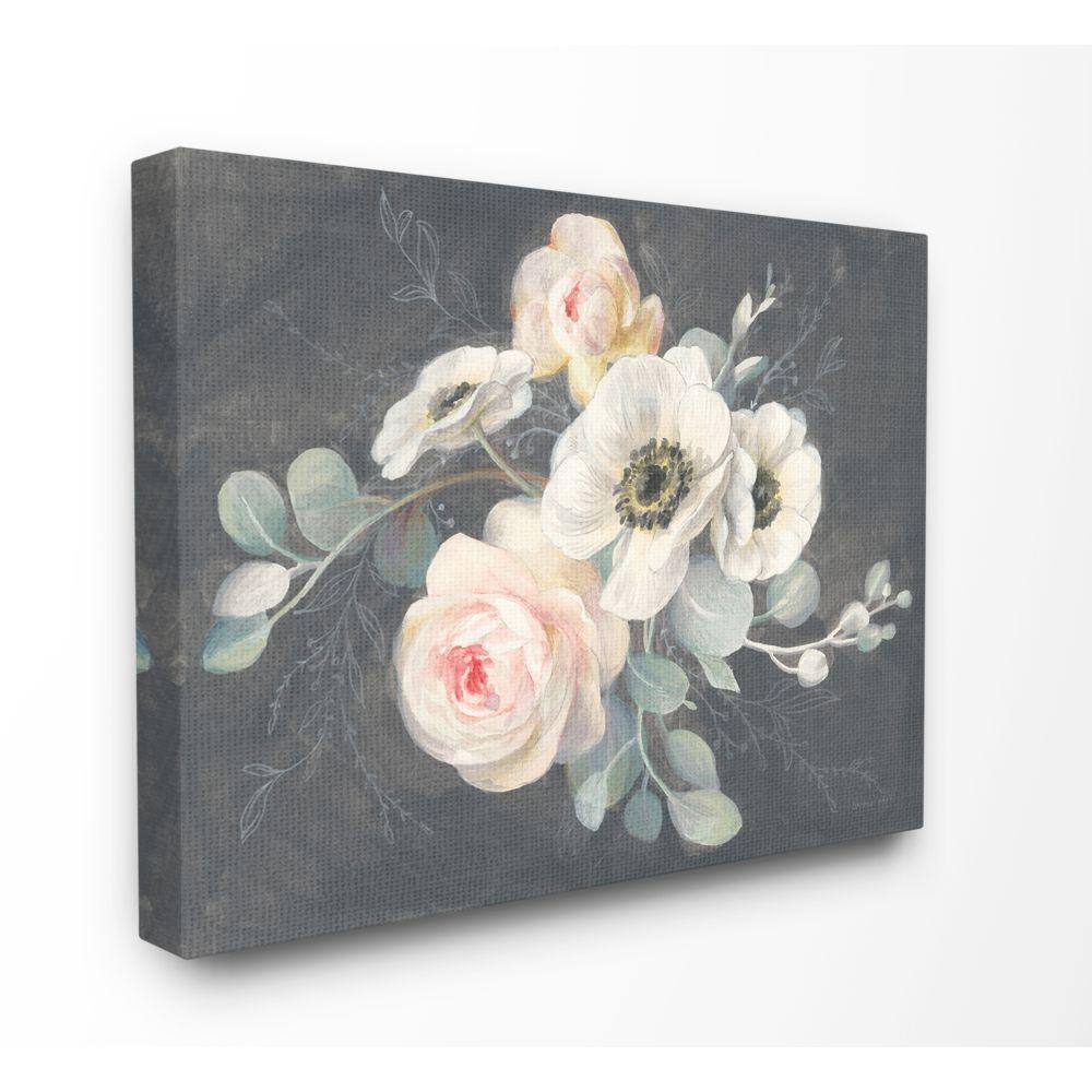 "16 in. x 20 in. ""Rose Anemones Flowers Chalk Pink Black"" by Danhui Nai Canvas Wall Art" price history on PriceWatchPro