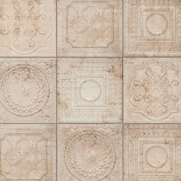 Ritz Ossidato Cream 8 in. x 8 in. Ceramic Wall Tile (10.76 sq. ft./Case)