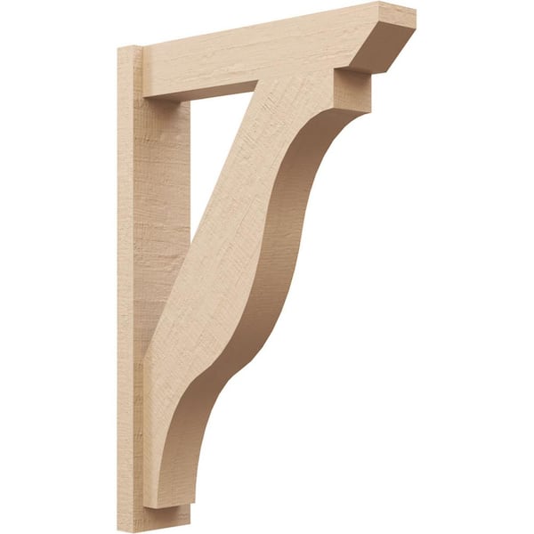 Ekena Millwork 6 in. x 38 in. x 26 in. Funston Slat Rough Cedar Woodgrain Timberthane Polyurethane Outlooker, Primed Tan