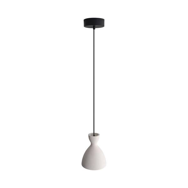 Golden Lighting - Aethera 8-Watt 1 Light White Sandstone Cement Integrated LED Pendant Light with White Sandstone Cement Shade