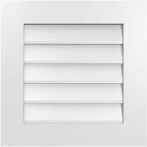 22 in. x 22 in. Rectangular White PVC Paintable Gable Louver Vent Non-Functional
