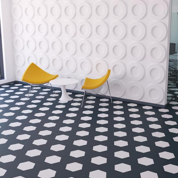 MosaiCore Midnight 28 MIL x 12 in. W x 10 in. L Glue Down Waterproof Vinyl Tile Flooring (12.3 sqft/case)