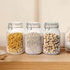 Lynzavix 3-Piece Glass Food Storage Jars Set with Airtight Lid Wide Mouth 50 oz. Tall Square Containers for Pantry Canning 29D360PH033