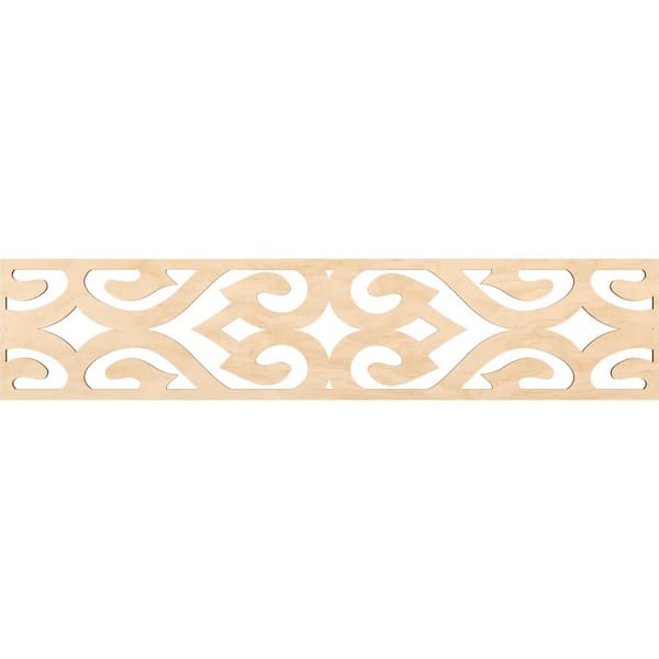 Ekena Millwork Keene Fretwork 0.25 in. D x 46.75 in. W x 10 in. L Birch Wood Panel Moulding