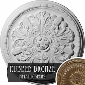 17-1/8 in. x 1-1/2 in. Washington Urethane Ceiling Medallion (Fits Canopies upto 2-7/8 in.), Rubbed Bronze