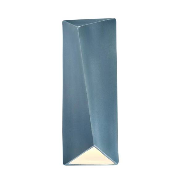 Justice Design Ambiance Diagonal Midnight Sky with Matte White Internal Outdoor Integrated LED Ceramic Wall Sconce