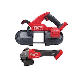 M18 FUEL 18V Lithium-Ion Brushless Cordless Compact Bandsaw W/M18 FUEL Angle Grinder