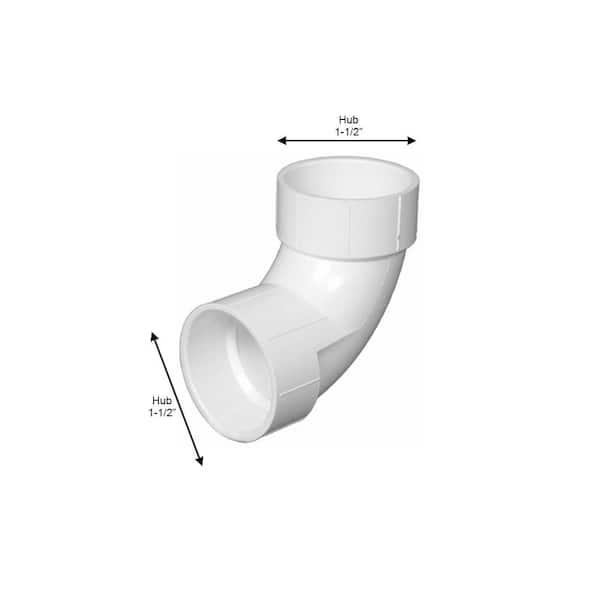 1-1/2 in. PVC DWV 90-Degree Hub x Hub Elbow Fitting