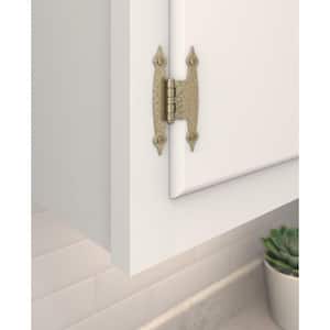 Golden Champagne 3/8 in (10 mm) Offset Non-Self Closing, Face Mount Cabinet Hinge (2-Pack)