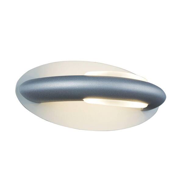 JESCO Lighting 2-Light Matte Aluminum Semi-Circular Wall Sconce with Oval Backplate