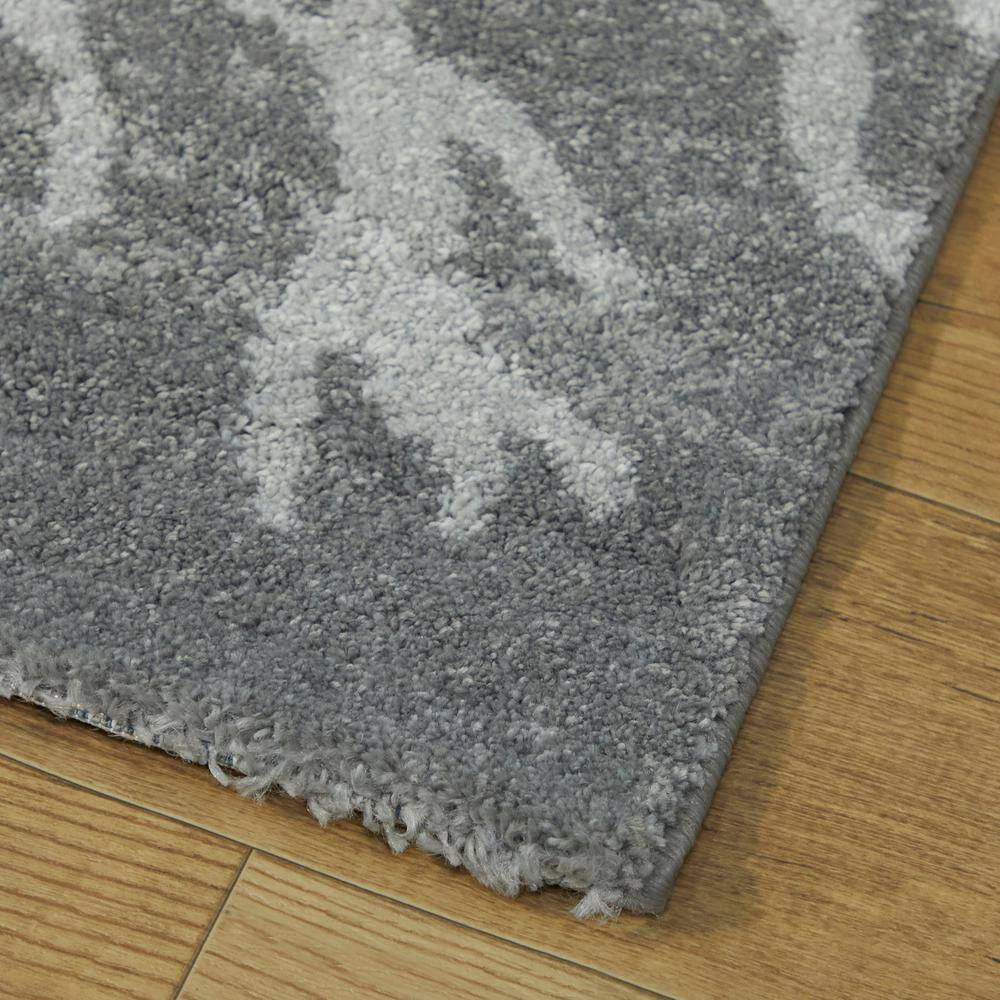 Medium Grey Coastal Coral Print 8' x 10' Synthetic Area Rug