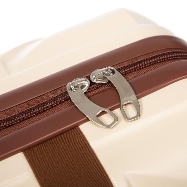 LIVACA 2-Piece Beige ABS Plastic Hardside Spinner Luggage Set with