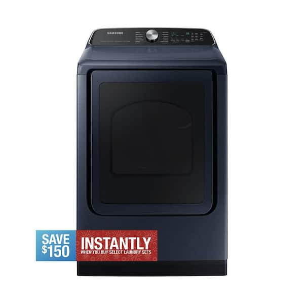 7.4 cu. ft. Smart Vented Electric Dryer with Pet Care Dry and Steam Sanitize+ in Brushed Navy Blue