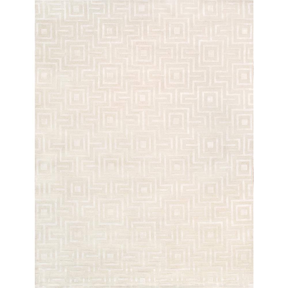 Pasargad Home Edgy Ivory 8 ft. x 10 ft. Geometric Bamboo Silk and Wool Area Rug -  pvny-24 8x10