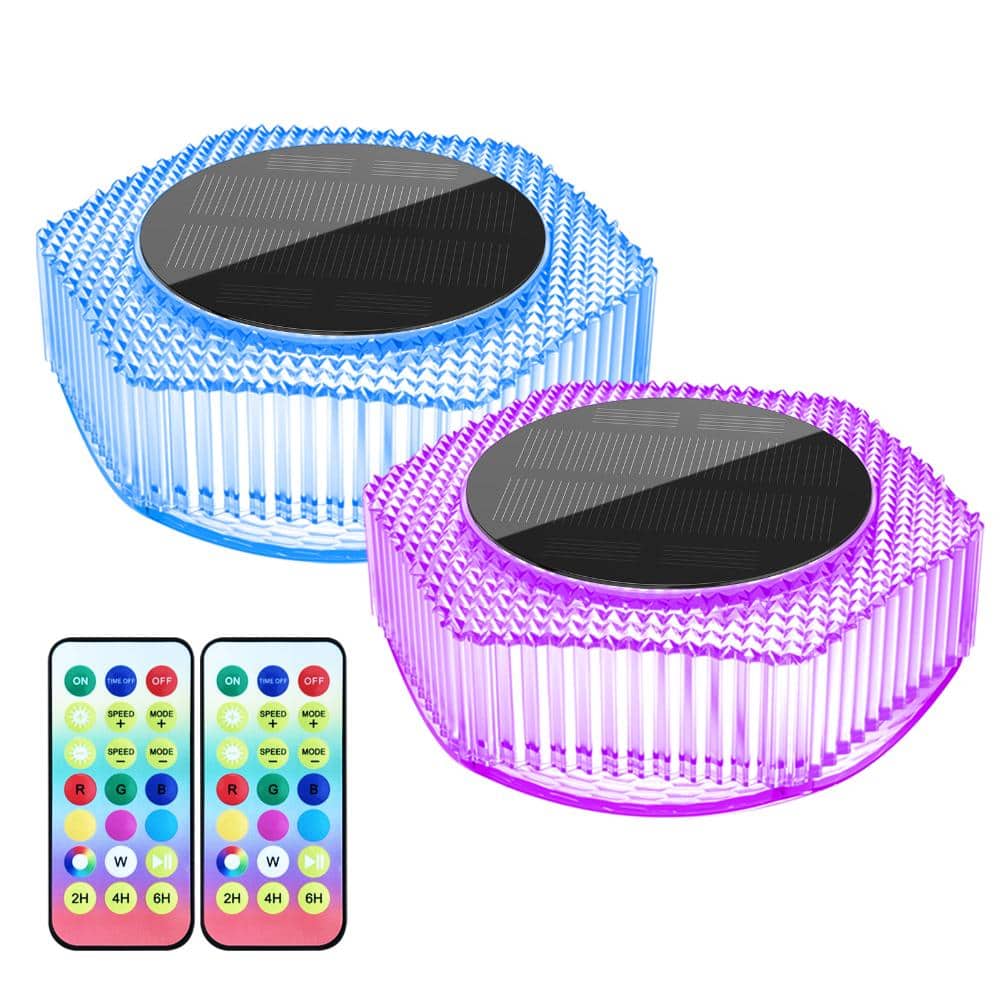 AVATAR CONTROLS 2 Pack Solar Floating Pool Lights RGB Color Changing ...