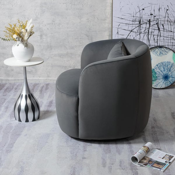 Gray swivel armchair discount