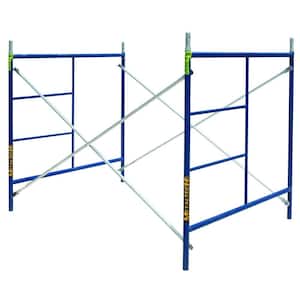 Saferstack Scaffold Section, 1-Story 5 ft. x 7 ft. x 5 ft. Scaffolding Frame Set with Galvanized Cross Braces