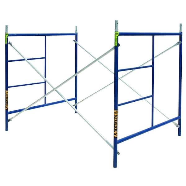 MetalTech Saferstack scaffold section 7 ft. x 5 ft. x 5 ft. Scaffolding Frame Set with Galvanized Cross Braces