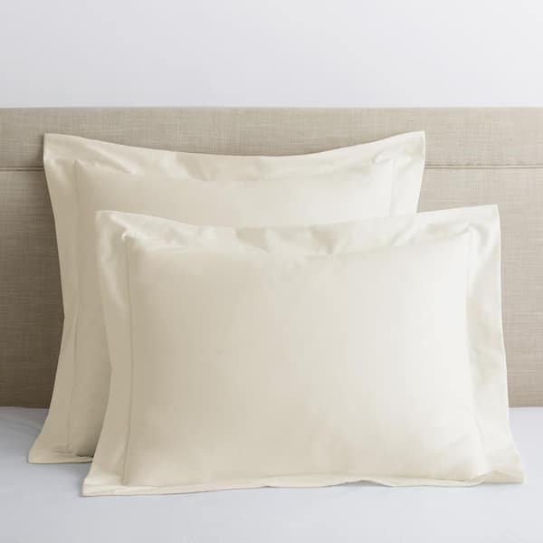 The Company Store Legends Hotel Organic Ivory Solid 300-Thread Count Cotton Sateen Euro Sham