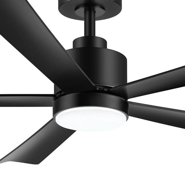 Lamober Ezekiel 52 in. Indoor Black Modern Ceiling Fan with