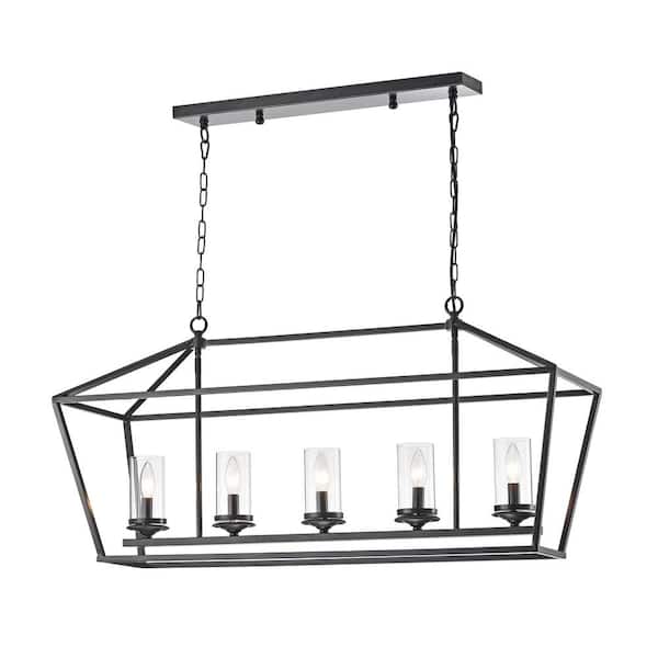 DESwan 5-Light Black Chandelier