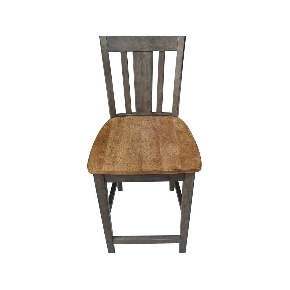 San Remo 24" Solid Wood Counterheight Stool in Hickory/Washed Coal