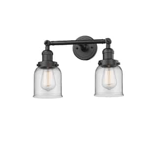 Bell 16 in. 2-Light Oil Rubbed Bronze Vanity Light with Clear Glass Shade
