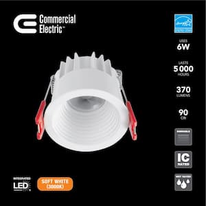 Slim Baffle Integrated LED 2 in Round  Canless Recessed Light for Kitchen Bathroom Livingroom, White Soft White
