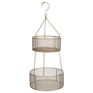 Metal Farmhouse Tiered Wire Hanging Basket Decor