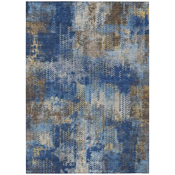 Chantille Machine Washable Indoor/Outdoor Abstract ACN2790 Navy 3 ft. x 5 ft. Area Rug