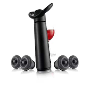 Vacu Vin Wine Saver Pump Black with Vacuum Wine Stopper - Keep Your Wine  Fresh for up to 10 Days - 1 Pump 4 Stoppers - Reusable - Made in the