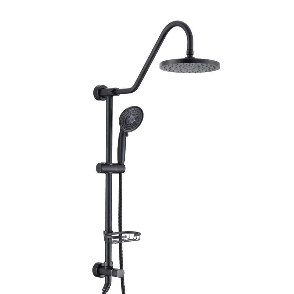 Wall-Mount 5-Spray 10 in. Dual Shower Head and Handheld Shower Head Rainfal