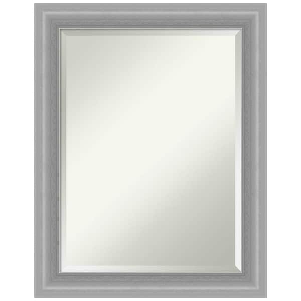 Amanti Art Medium Rectangle Peak Polished Nickel Beveled Glass Casual Mirror (28.5 in. H x 22.5 in. W)